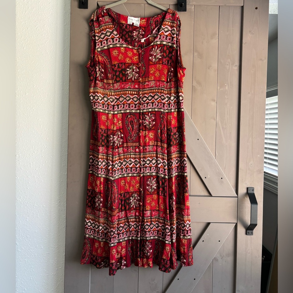 90s Whimsigoth Phoebe Buffay Paisley Witchy button dress